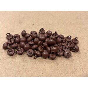 Vintage Brown Victorian Shoe Boot Button Doll Bear Eyes Shank 50pc Lot 8mm‎